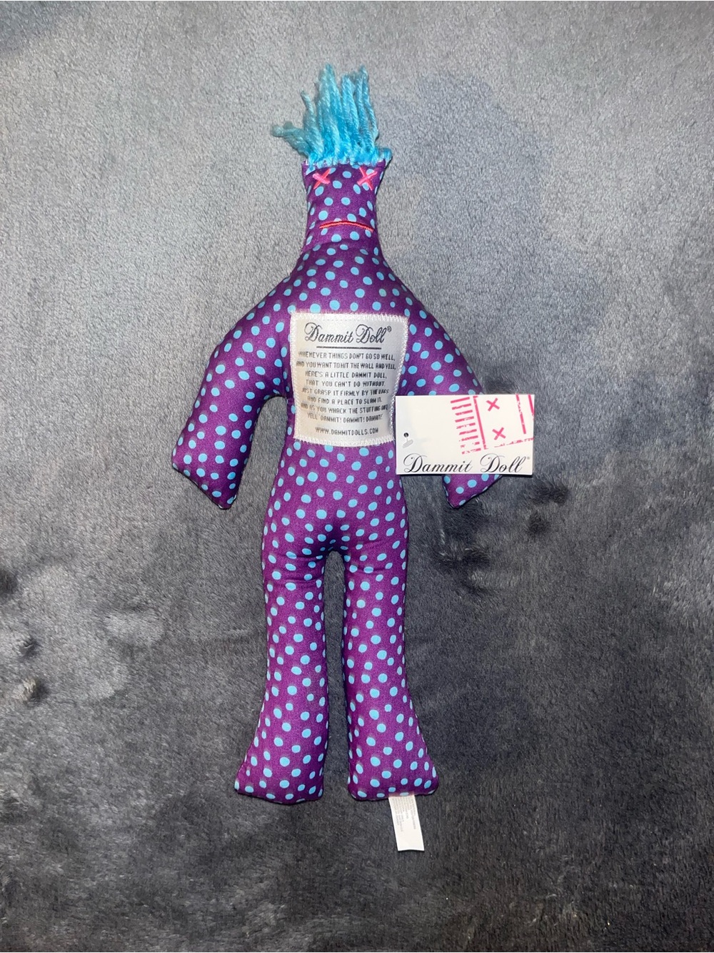 Dammit Doll Purple Polka Dot Stress Relief Plush